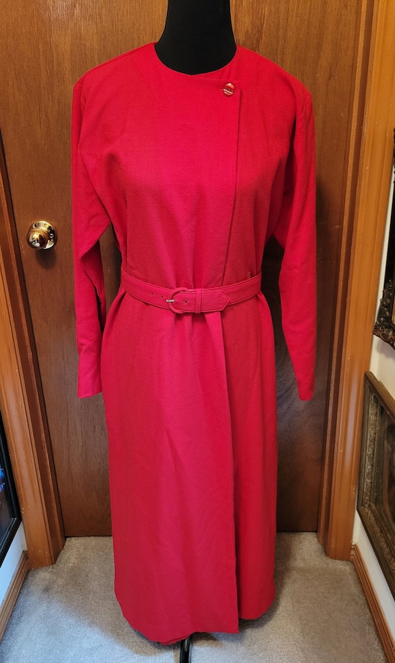 Red Wool Long Sleeve Dress by Alcott & Andrews