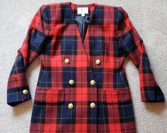 Rood & Zwart Plaid Amanda Smith Petites Blazer 1990