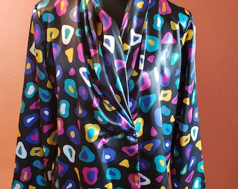 Wild Multicolor 1990's Blouse door Anna Kriste, Size US us 14/ UK 18