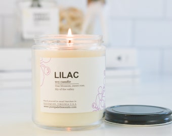 Lilac Soy Candle with Black Metal Lid