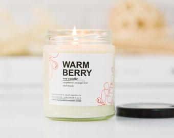 Warm Berry Soy Candle with Black Metal Lid