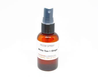 White Tea & Ginger Room Spray Floral Aroma in Amber 2 Oz. Bottle Travel Size -Free Domestic Shipping