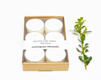 Lemongrass Citronella Natural Bugs Mosquitoes Repellent Soy Tealight outdoor candles citronella candles Bulk - Free Shipping Domestic