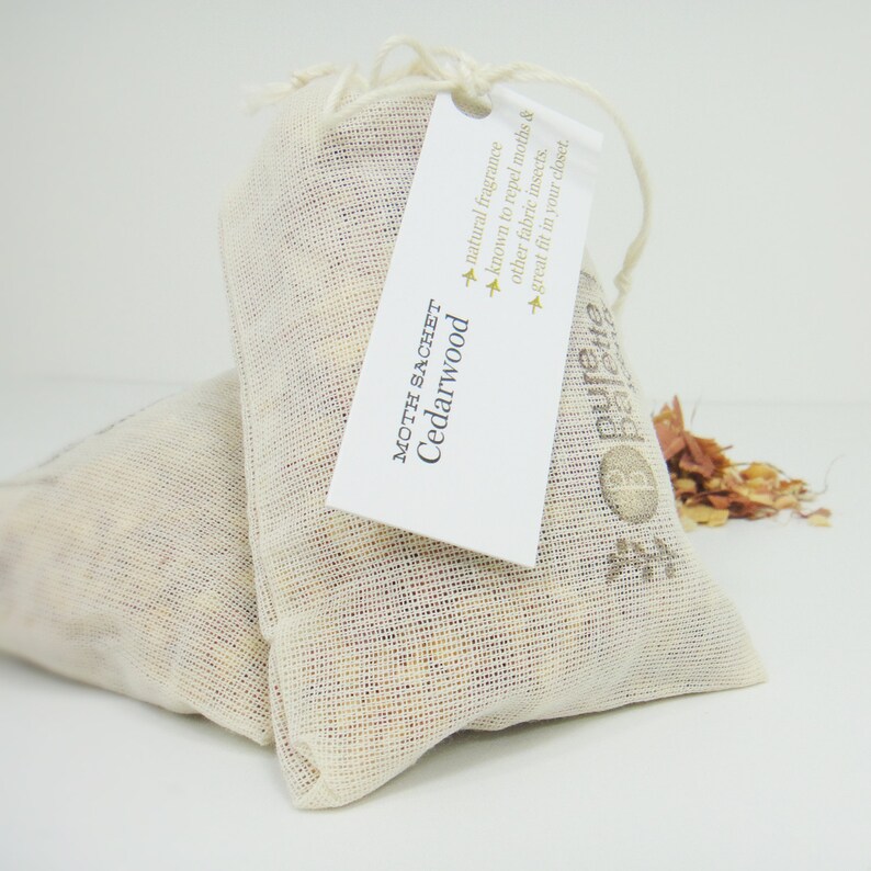 5 Moth Repellent Sachets Cedarwood Natural Essential Oil Eco Etsy