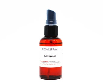 French Lavender Room Spray Natural Aroma in Amber 2 Oz. Bottle Travel Size - Free Shipping