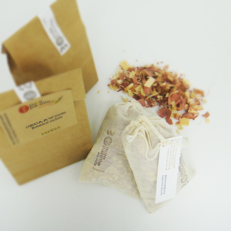 5 Moth Repellent Sachets Cedarwood Natural Essential Oil Eco Etsy