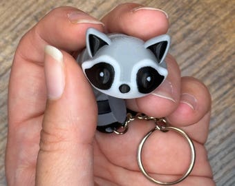 Flexible Raccoon Keychain
