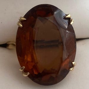 Antique European C & W Designed Smoky Quartz/ Topaz 9ct Ring
