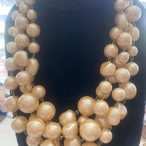 Vintage Monet Four Strand Pearl Necklace