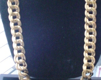 Vintage Monet Double Link Chain 24" Necklace and Earrings