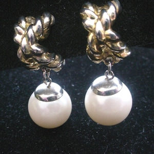 Vintage Givenchy Gold tone and Pearl Earrings