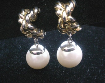 Vintage Givenchy Gold tone and Pearl Earrings