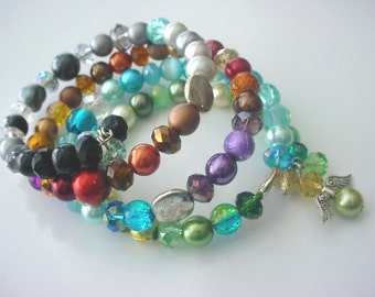 Multi color wire wrap bracelet by Scarlett