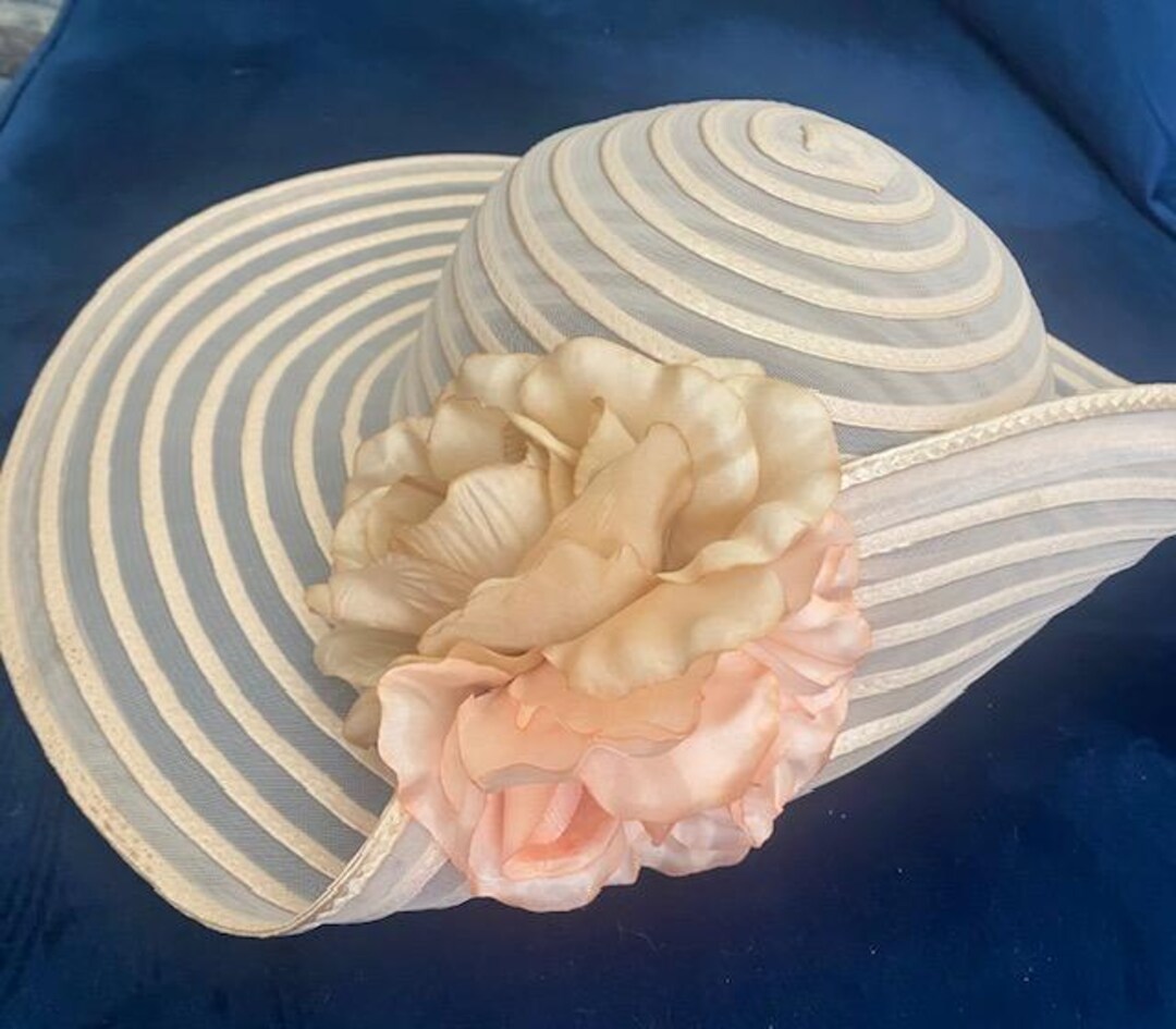 Cream Ruffle Hat Vintage Cream Hat Light and Feminine - Etsy