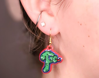 Phanatic Mascot Dangle Earrings - Phillies Baseball Fan Jewelry - Philly Sports Gift for Her - Gameday Accessories - Philadelphia Baseball