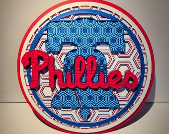 Phillies Decor, 10" Mosaic Wall Art, Philadelphia Fan Art