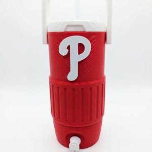 Philadelphia Baseball Mini Water Cooler Can Cooler | Igloo Style Cozie for 12oz Standard & Slim Cans | Tailgate Drink Holder Fan Gift image 8