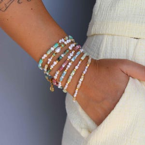 Handmade Pearl & Colorful Shell Bracelet: Beachy Boho Summer Jewelry
