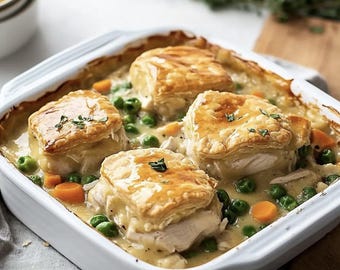 Best Recipe For Chicken Pot Pie Casserole, Easy Recipe, Printable Recipe PDF, Homemade Recipe Download