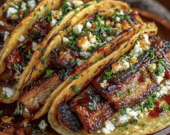 Garlic Butter Honey BBQ Beef Tacos Recipe (PDF Download)