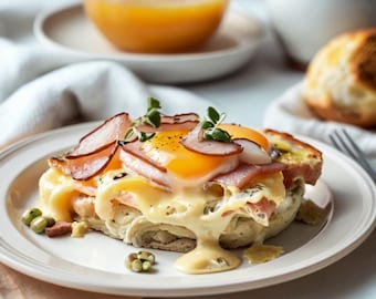 Receta fácil de huevos Benedict en cazuela, PDF imprimible (descarga digital)