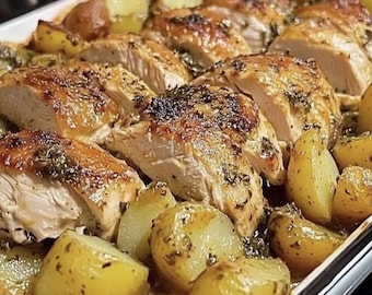 Best Recipe For Chicken and Potatoes with Garlic Parmesan Cream Sauce, Easy Recipe, Printable Recipe PDF, Homemade Recipe Download