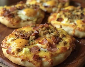 イングリッシュマフィンピザのおすすめレシピ、簡単レシピ、印刷可能なPDFレシピ、自家製レシピのダウンロード