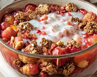 Strawberry Rhubarb Crisp Recipe, Easy Homemade Baking (Printable PDF)
