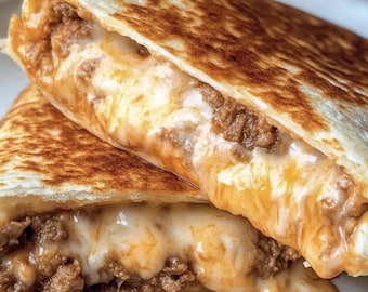 Receta de burrito de queso a la plancha, comida casera fácil (PDF imprimible)