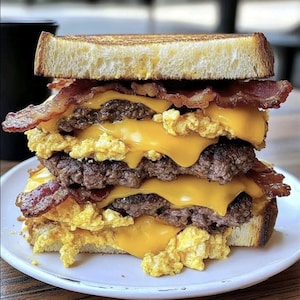 Best Recipe For Triple-Decker Breakfast Toast Sandwich, Easy Recipe, Printable Recipe PDF, Homemade Recipe Download