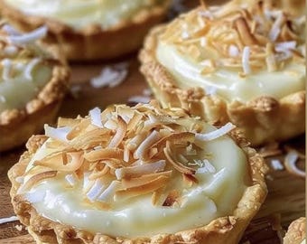 Mini-Kokos-Sahnetorten Rezept, einfaches hausgemachtes Backen (druckbare PDF)