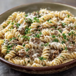Best Recipe For Beef and Rotini in Garlic Parmesan Sauce, Easy Recipe, Printable Recipe PDF, Homemade Download