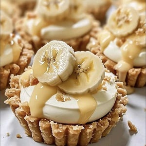Beste recept voor mini-bananentaartjes, eenvoudig recept, afdrukbare pdf-bestand, zelfgemaakte download