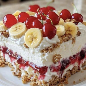 Beste recept voor no-bake bananensplitcake, eenvoudig recept, pdf met afdrukbaar recept, zelfgemaakte download