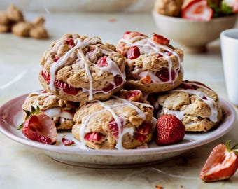 Strawberry Scones Recipe, Easy Baking (Printable PDF)