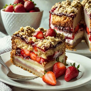 Best Recipe For Strawberry Crumb Cake, Easy Recipe, Printable Recipe PDF, Homemade Recipe Download