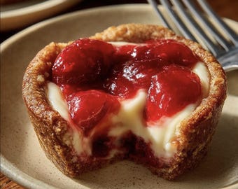 Strawberry Swirl Cheesecake Cookie Cups Recipe (Printable PDF)