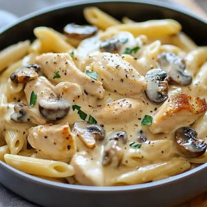 Best Recipe For Chicken and Mushroom Pasta in Silky Sauce, Easy Recipe, Printable Recipe PDF, Homemade Recipe Download