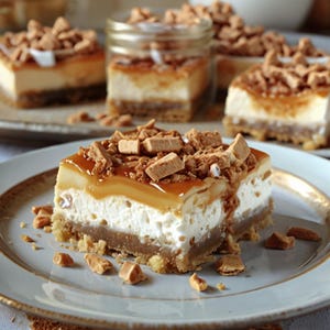 Best Recipe For Butterfinger Caramel Cheesecake Bars, Easy Dessert Recipe, Printable Recipe PDF, Homemade Download