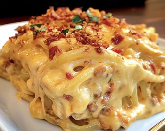 Southern Chicken Spaghetti Bake Recipe, Easy Homemade Dinner (Printable PDF)