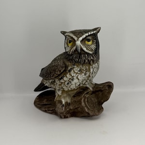 Vintage Homco Barn Owl Figurine: 1980s Ceramic Woodland Decor