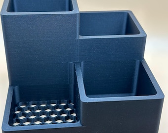 Conjunto de organizador de mesa modular - Sistema de armazenamento personalizado impresso em 3D - Suporte empilhável para material de escritório - Design minimalista moderno