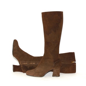 Vintage Classic 1960&#39;s Brown Suede GO-GO Boots 7.5