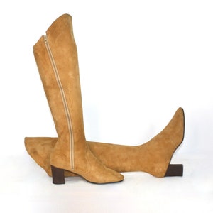 BATTANI Vintage Suede Over the Knee Go-Go Brown Boots 7-7.5