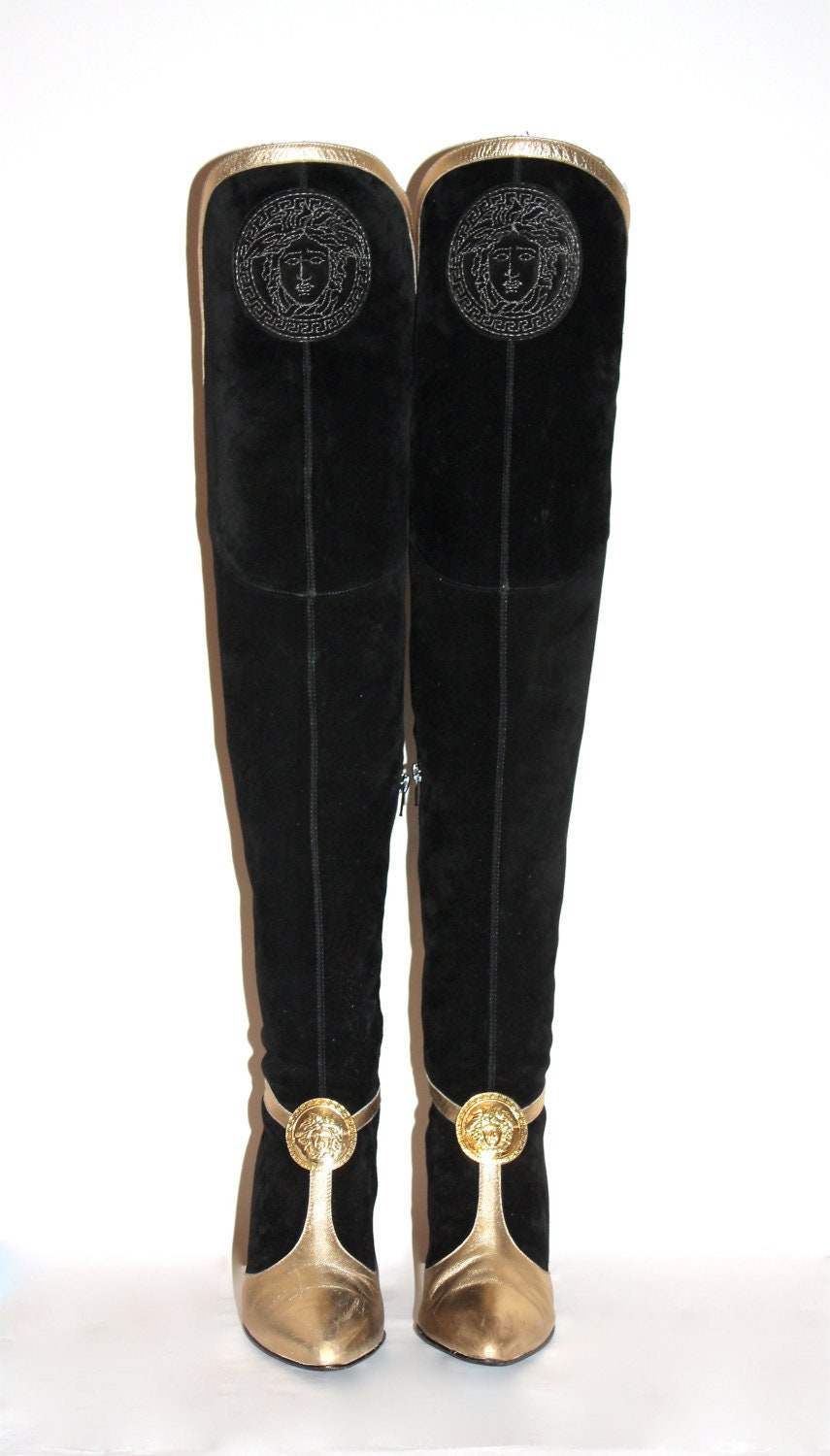 versace leather boots
