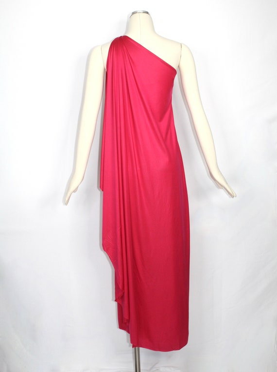 Vintage HALSTON Gown Iconic One Shoulder Grecian … - image 4