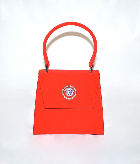 Vintage GIANNI VERSACE Couture Bag Red Convertibl… - image 2