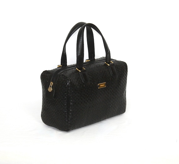 FENDI Vintage Speedy Handbag Woven Leather Doctor… - image 1