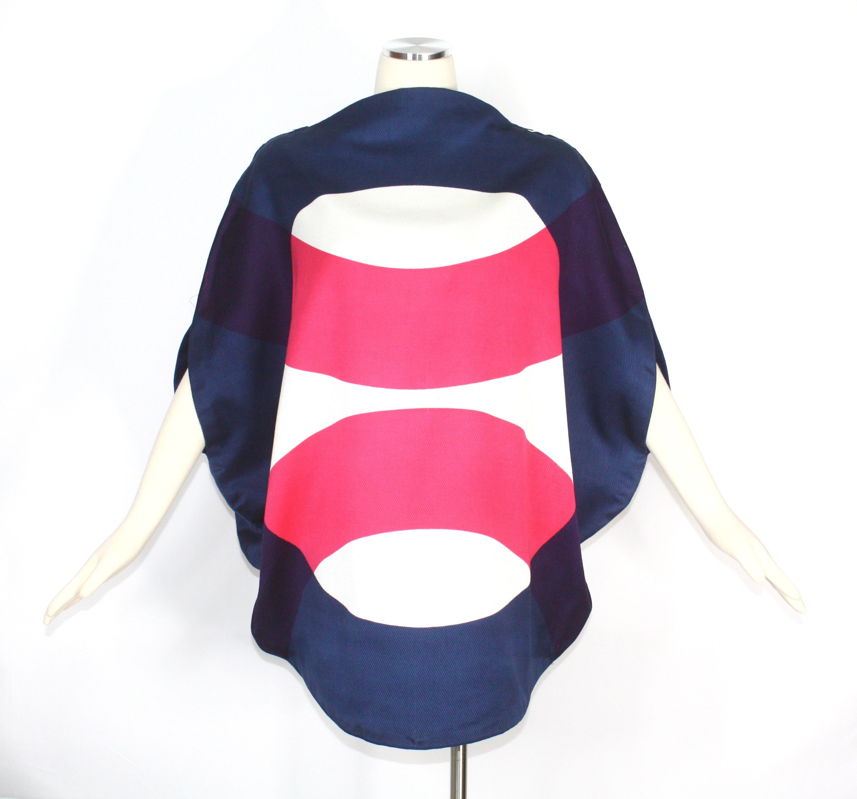 Vintage Jeanne Lanvin Couture 1960's Mod Silk Color Block Circle Dress