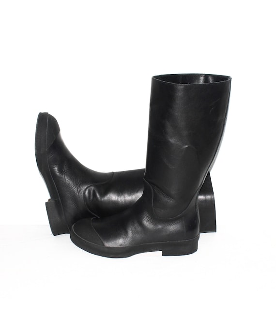 Vintage MAISON MARTIN MARGIELA Boots Black Leathe… - image 6